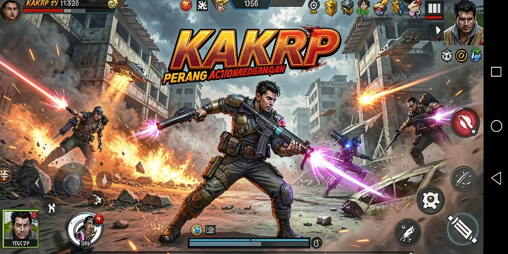 Tampilan gameplay KAKRP yang mendebarkan dan penuh aksi.