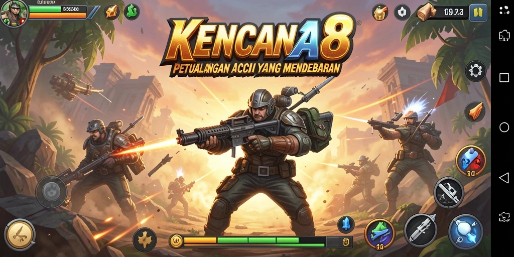 Tampilan gameplay mendebarkan dalam KENCANA28 dengan pertempuran seru.