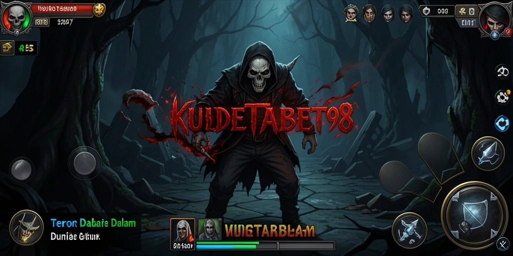 Tampilan gameplay yang menegangkan dan misterius dalam KUDETABET98.