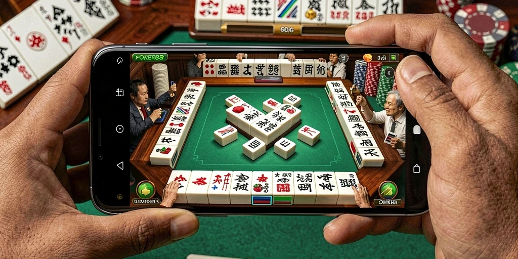 Screenshot POKER88 menampilkan gameplay Mahjong yang seru.