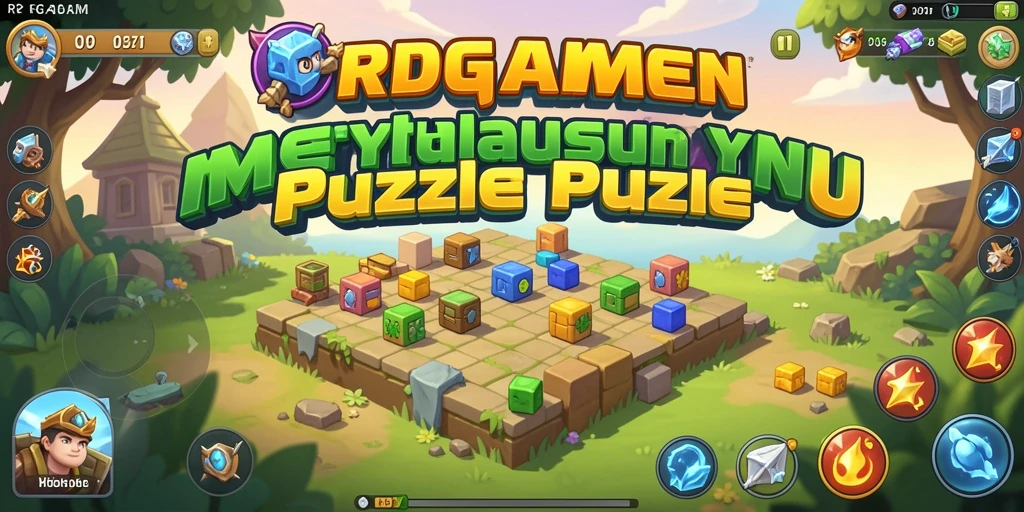 Screenshot RPGAME menampilkan gameplay puzzle yang penuh warna dan menantang.