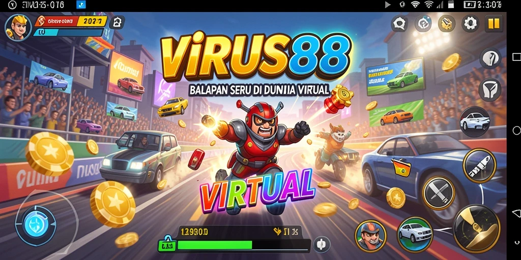 Tampilan gameplay balapan yang mendebarkan dan penuh aksi.